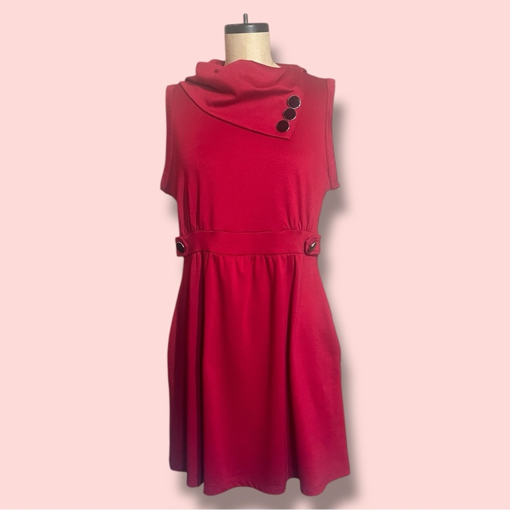 ❗️SOLD❗️MODCLOTH Y2K Coach Tour Dress Red Vintage Retro Mod Swinging Sixties